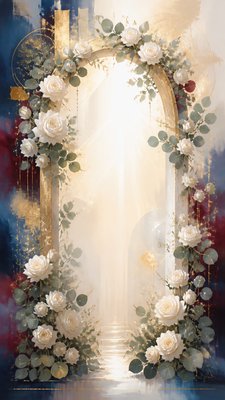 Contemporary Religious Art wedding invitation example