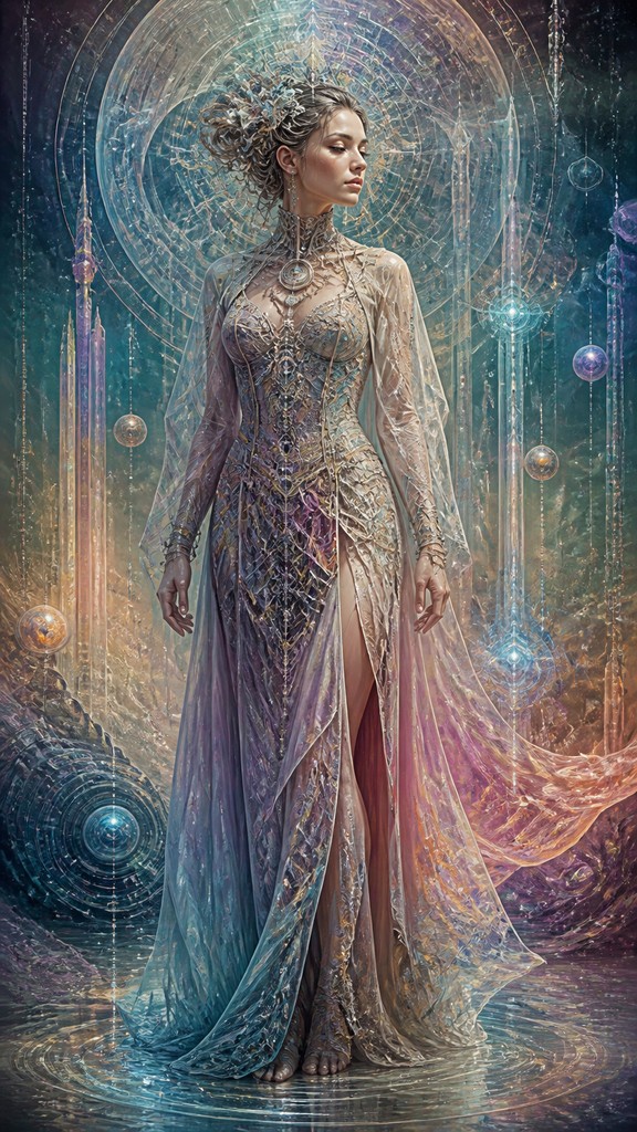 full-length portrait of an elegant figure — Neural Network Digital Art Style