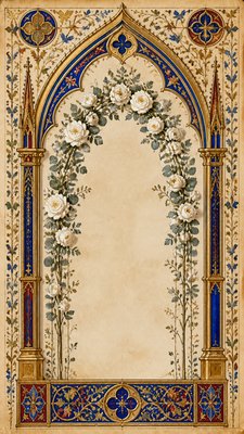 Medieval Gothic Art wedding invitation example