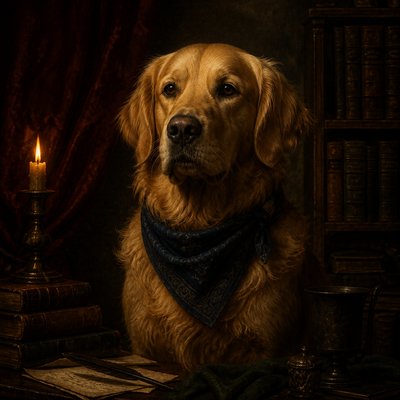 Dark Academia Aesthetic pet portrait example