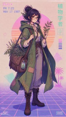 Vaporwave Anime Aesthetic character design example