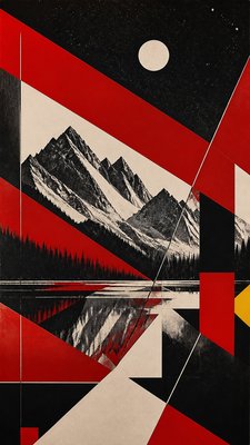Constructivism Art Style phone wallpaper example
