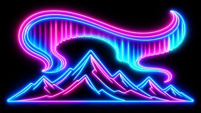 Neon Icon Design banner example