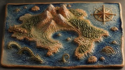 Ceramic Sculpture Art Style fantasy map example