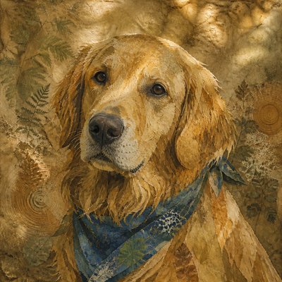 Eco Art Style pet portrait example