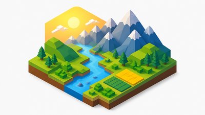 Isometric Icon Design desktop wallpaper example