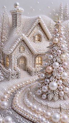 Pearl Jewelry Style Christmas card example