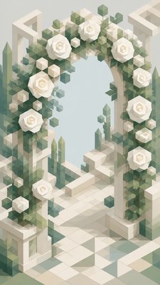 Isometric Geometric Art wedding invitation example