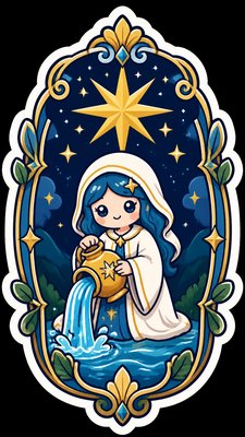 Character Sticker Design tarot card example