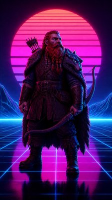 Synthwave Aesthetic tabletop character portrait example