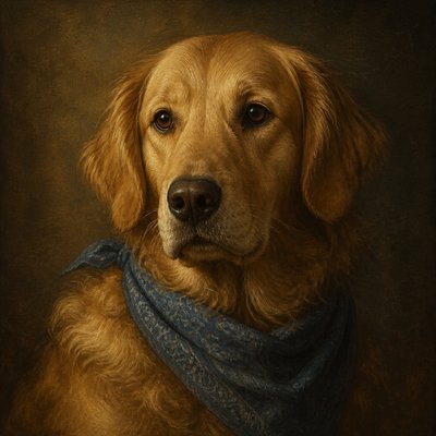 Renaissance Portrait Art Style pet portrait example