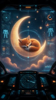 Mecha Pilot Interface View baby announcement example