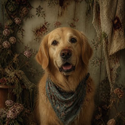Dark Cottagecore Aesthetic pet portrait example