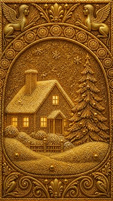 Etruscan Granulation Jewelry Style Christmas card example