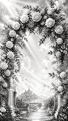 Fantasy Adventure Manga Art Style wedding invitation example