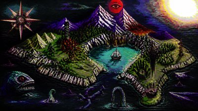 Weirdcore Aesthetic fantasy map example