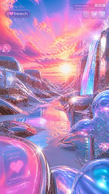 a desert canyon under a dramatic sunset sky, no people — Y2K Aesthetic wallpaper