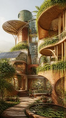 Sustainable Architecture Art birthday card example