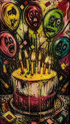 Neo-Expressionist Figurative Art Style birthday card example