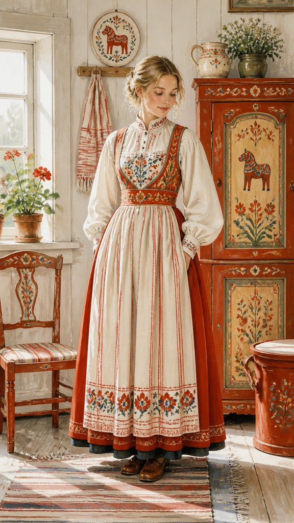 full-length portrait of an elegant figure — Swedish Art Style