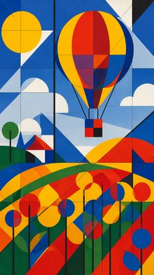 Bauhaus Geometric Art greeting card example
