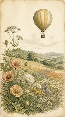 Traditional Botanical Still Life Art Style greeting card example