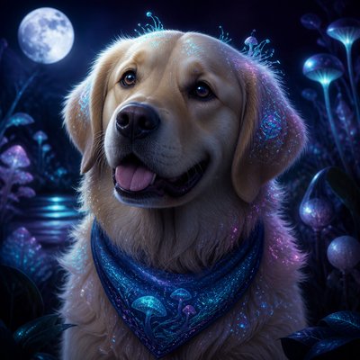 Lunarpunk Aesthetic pet portrait example