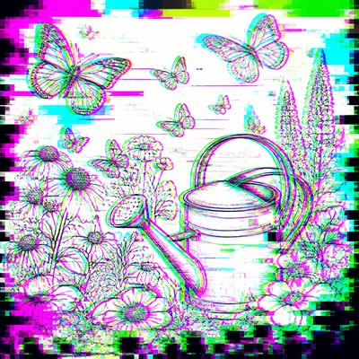 Digital Glitch Modern Art Style coloring page example