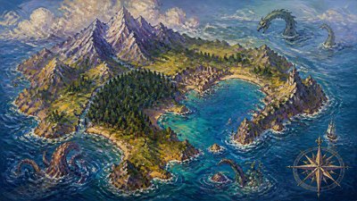 Impressionism Art Style fantasy map example