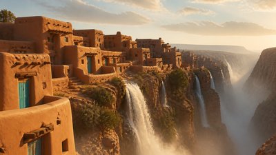 Adobe Pueblo Architecture concept art example