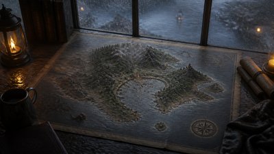 Rainy Day Aesthetic fantasy map example