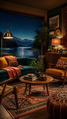 Eclectic Interior Design phone wallpaper example