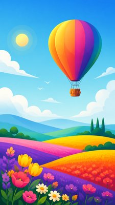 Vector Digital Art Style greeting card example