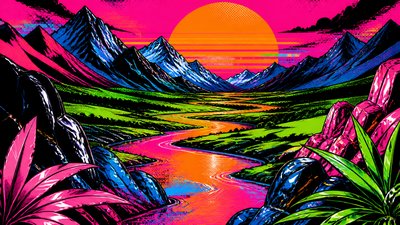 Neo-Pop Art Style desktop wallpaper example