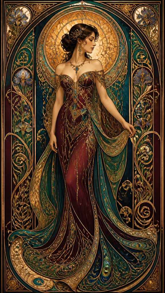 full-length portrait of an elegant figure — Art Nouveau Architecture Art