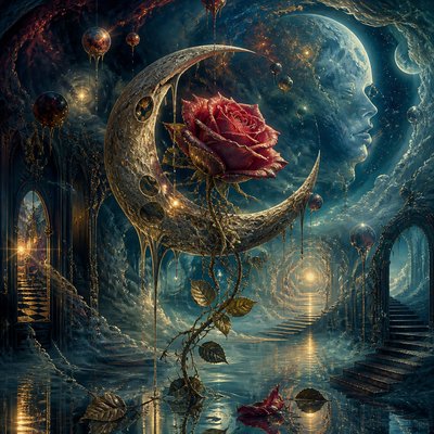 Surrealist Landscape Art Style tattoo design example