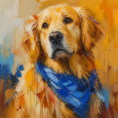 Abstract Expressionist Modern Art Style pet portrait example