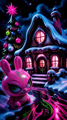 Lowbrow Art Style Christmas card example