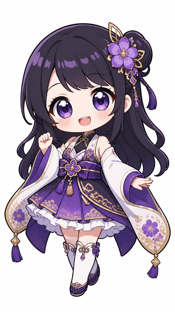full-length portrait of an elegant figure — Chibi Anime Art Style