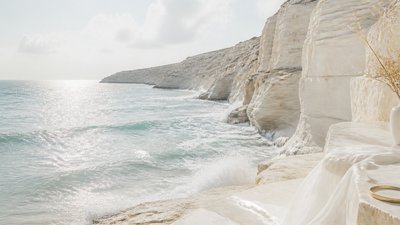 a moonlit coastline with cliffs and crashing surf, no people — Clean Girl Aesthetic wallpaper