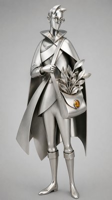 Modernist Silver Jewelry Design character design example