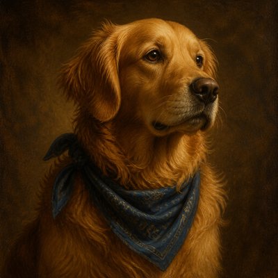 Renaissance Art Style pet portrait example