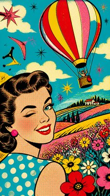Retro Pop Art Style greeting card example