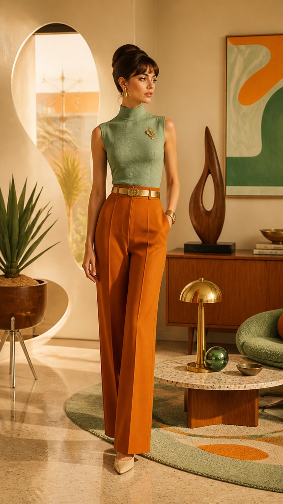 full-length portrait of an elegant figure — Mid-Century Modern Interior Design
