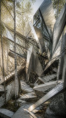 Deconstructivist Architecture wall art print example