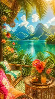 Tropicalcore Aesthetic phone wallpaper example