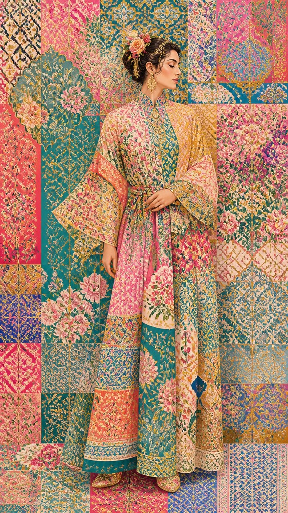 full-length portrait of an elegant figure — Pattern and Decoration Art Style