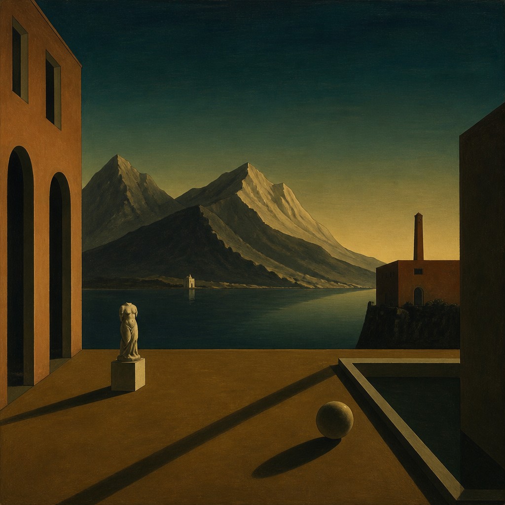 AI-generated interpretation of the Metaphysical Painting style