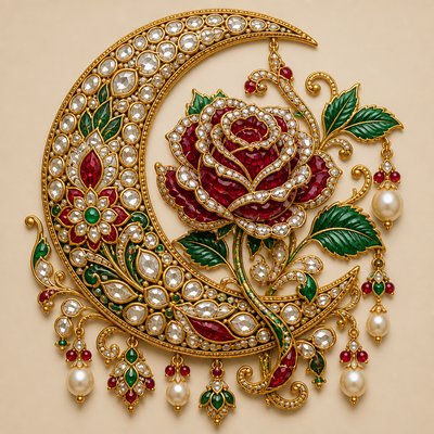Mughal Jewelry Design tattoo design example
