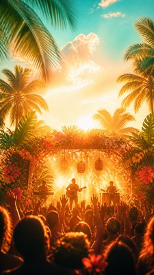Tropicalcore Aesthetic flyer example